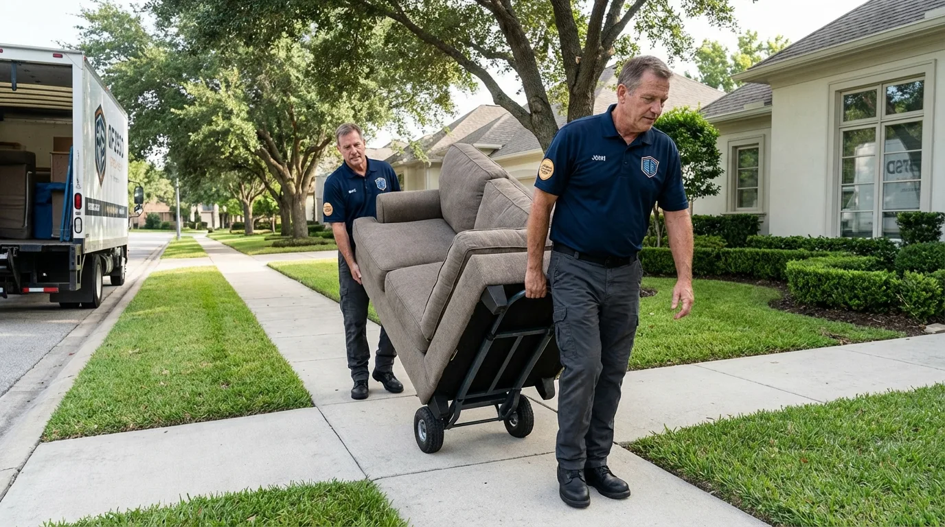 Local residential moving crew loading furniture in Burbank, IL